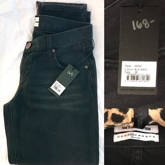 •One Teaspoon Free-bird LW Ankle Zip Denim Jeans in Black Sz 26 & 29 - Picture 10 of 13